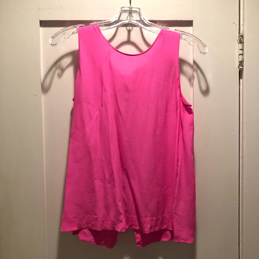 Madewell Hot Pink Silk Sleeveless Blouse